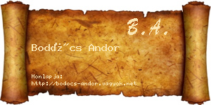 Bodócs Andor névjegykártya